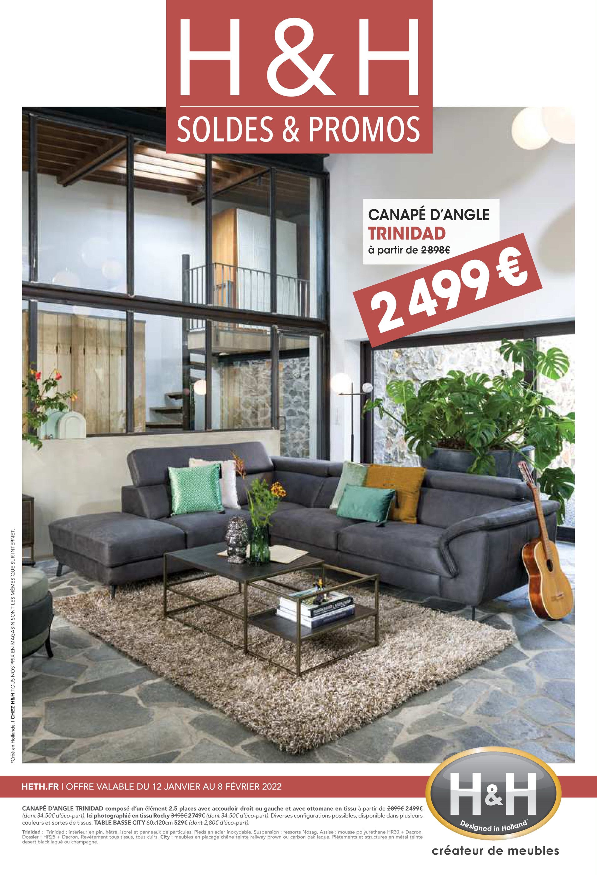 Catalogue H&H à Paris, avec 12 pages Prospectus H&H à Paris, "Soldes & Promos", 12 pages, 12/01/2022 - 08/02/2022