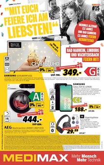 Waschmaschine im MEDIMAX Prospekt "MIT EUCH FEIERE ICH AM LIEBSTEN!" mit 8 Seiten (Aschaffenburg)
