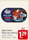 EDEKA Meisenheim - Zarte Filets vom Hering Angebot im Prospekt Zarte Filets vom Hering bei EDEKA im Meisenheim Prospekt für 1,29 €