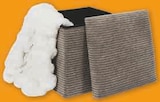 Coffre pouf pliable effet velours cotele à Super U dans Ennery