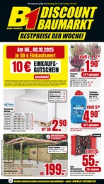 B1 Discount Baumarkt Prospekt für Tüttleben: "BESTPREISE DER WOCHE!", 8 Seiten, 04.10.2025 - 10.10.2025