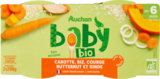ASSIETTE CAROTTE RIZ COURGE  DINDE BUTTERNUT  AUCHAN BABY BIO - AUCHAN BABY BIO en promo chez Auchan Hypermarché Cannes à 5,18 €