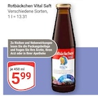 Vital Saft im Angebot bei GLOBUS in Pirmasens Vital Saft Angebote von Rotbäckchen bei GLOBUS Pirmasens für 5,99 €