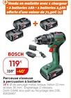 Perceuse visseuse à percussion à batterie - BOSCH en promo chez Weldom Montreuil à 119,00 €