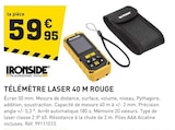 Promo TÉLÉMÈTRE LASER 40 M ROUGE à 59,95 € dans le catalogue Tout Faire à Miré