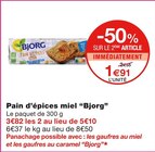 Pain d’épices miel - Bjorg en promo chez Monoprix Argenteuil à 1,91 €