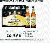 NaturRadler im Angebot bei Getränkefachmarkt Rausch in Wetzlar NaturRadler Angebote von Krombacher bei Getränkefachmarkt Rausch Wetzlar für 16,49 €