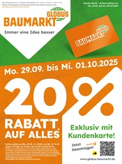 Aktueller Globus-Baumarkt Baumärkte Prospekt in Schönberg und Umgebung, "Immer eine Idee besser" mit 4 Seiten, 29.09.2025 - 04.10.2025
