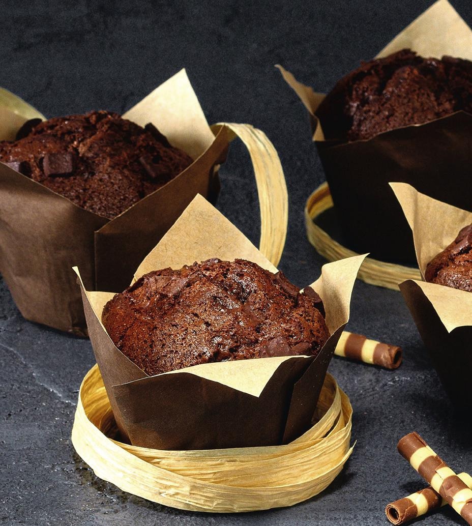 Muffins chocolat fourrés chocolat