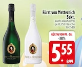 Sekt Angebote von Fürst von Metternich bei EDEKA Straubing für 5,55 €