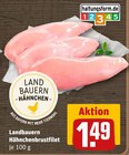 Hähnchenbrust im REWE Prospekt Hähnchenbrustfilet von Landbauern im aktuellen REWE Prospekt für 1,49 €