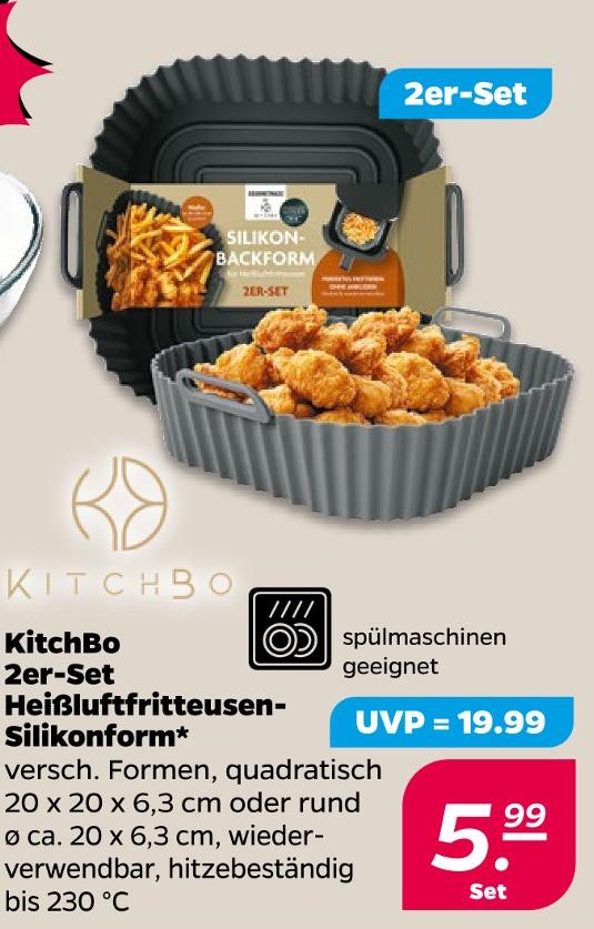 2er-Set Heißluftfritteusen-Silikonform quadratisch