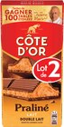 Tablettes de chocolat lait praliné double lait - CÔTE D'OR en promo chez Intermarché Super Tablettes de chocolat lait praliné double lait - CÔTE D'OR dans le catalogue Intermarché Super