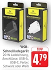 E center Salach - USB-Schnellladegerät Angebot im Prospekt USB-Schnellladegerät bei E center im Salach Prospekt für 4,79 €