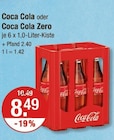 Coca Cola oder Coca Cola Zero von  im aktuellen V-Markt Prospekt für 8,49 €