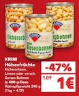 Kichererbsen im Angebot bei Kaufland in Kiel Kichererbsen Angebote von KRINI bei Kaufland Kiel für 1,00 €