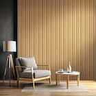 Panneau Boa en MDF(m) fond noir, tasseaux décor chêne Saragosse L. 280 x l. 60 x ép. 2,1 cm - Foge en promo chez Castorama Panneau Boa en MDF(m) fond noir, tasseaux décor chêne Saragosse L. 280 x l. 60 x ép. 2,1 cm - Foge dans le catalogue Castorama