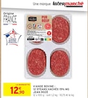 Viande bovine : 12 steaks hachés 15% MG - Jean Rozé dans le catalogue Intermarché