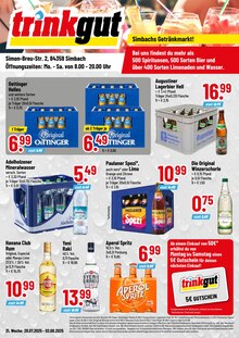 Aktueller Trinkgut Prospekt "Simbachs Getränkmarkt!" Seite 1 von 4 Seiten
