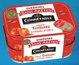 Sardines sans arêtes à l'huile d'olive vierge extra à la sauce tomate - CONNETABLE - Intermarché à Saumur Sardines sans arêtes à l'huile d'olive vierge extra à la sauce tomate - CONNETABLE en promo chez Intermarché Saumur à 2,19 €