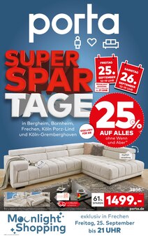 porta Möbel Prospekt SUPER-SPAR-TAGE mit 4 Seiten