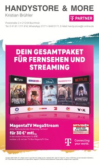 Fernseher im handystore & more Prospekt "DEIN GESAMTPAKET FÜR FERNSEHEN UND STREAMING" mit 8 Seiten (Seevetal)