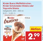 Netto Marken-Discount Ebersbach - Bueno Waffelhörnchen, Schokoladen Stieleis oder Stieleis Angebot im Prospekt Bueno Waffelhörnchen, Schokoladen Stieleis oder Stieleis bei Netto Marken-Discount im Ebersbach Prospekt für 2,99 €