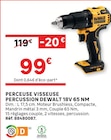 Perceuse visseuse percussion 18V 65 Nm - DEWALT - LEROY MERLIN à Aix-en-Provence Perceuse visseuse percussion 18V 65 Nm - DEWALT en promo chez LEROY MERLIN Aix-en-Provence à 99,00 €