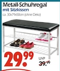 Metall-Schuhregal mit Sitzkissen Angebote bei Wreesmann Freiberg für 29,99 €