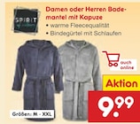Aktuelles Damen oder Herren Bademantel mit Kapuze Angebot bei Netto Marken-Discount in Essen ab 9,99 €