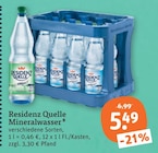 Mineralwasser von Residenz Quelle im aktuellen tegut Prospekt für 5,49 €