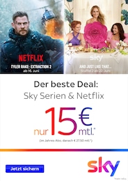 Sky Prospekt für Steinfeld: Der beste Deal: Sky Serien & Netflix, 4 Seiten, 01.06.2023 - 30.06.2023