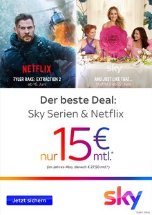 Aktueller Sky Prospekt "Der beste Deal: Sky Serien & Netflix" mit 4 Seiten