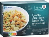 Crevettes, Saint-Jacques et petites pâtes aux légumes, sauce au basilic - Picard dans le catalogue Picard