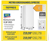 Kühlschrank ULW 1465 oder Gefrierschrank UZW1465 Angebote von Aro bei Metro Potsdam für 261,79 €