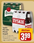 Pils im Angebot bei REWE in Olsberg Pils Angebote von Tyskie bei REWE Olsberg für 3,99 €