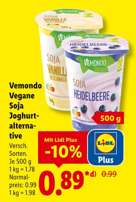 Vegane Soja Joghurtalternative Heidelbeere