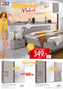 Bett im Zurbrüggen Prospekt "MITNAHME MÖBEL" mit 50 Seiten (Bochum)