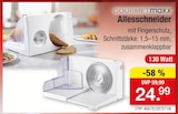 Allesschneider von GOURMETmaxx für 24,99 € bei Zimmermann im Angebot Allesschneider von GOURMETmaxx im aktuellen Zimmermann Prospekt