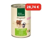 REAL NATURE Original nourriture humide pour chat, chaton veau et volaille à l’huile de saumon 6x400 g à 28,74 € dans le catalogue Maxi Zoo