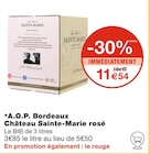 A.O.P. Bordeaux rosé - Château Sainte-Marie en promo chez Monoprix Lescar à 11,54 €