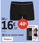 Lot de 3 boxers homme - Eminence en promo chez E.Leclerc Courbevoie à 16,17 €