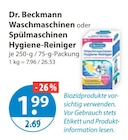 Waschmaschinen oder Spülmaschinen Hygiene-Reiniger von Dr. Beckmann im aktuellen V-Markt Prospekt für 1,99 €