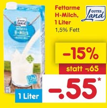 Fettarme H-Milch bei Netto Marken-Discount in Bocholt Fettarme H-Milch im Angebot bei Netto Marken-Discount Bocholt für 0,55 €