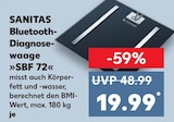 Bluetooth-Diagnosewaage »SBF 72« von SANITAS für 19,99 € bei Kaufland im Angebot Bluetooth-Diagnosewaage »SBF 72« von SANITAS im aktuellen Kaufland Prospekt