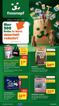 Katzenstreu im Fressnapf Prospekt "Über 500 Preise im Markt dauerhaft reduziert" mit 27 Seiten (Bochum)