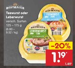 Teewurst oder Leberwurst Angebote von Hofmaier bei Netto Marken-Discount Saarlouis für 1,19 €