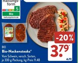 Bio-Nackensteaks im ALDI SÜD Prospekt Bio-Nackensteaks von Bio im aktuellen ALDI SÜD Prospekt für 3,79 €