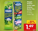 Kräuterbutter oder Kräuterbutter-Trio im Angebot bei Netto Marken-Discount in Fellbach Kräuterbutter oder Kräuterbutter-Trio Angebote von Meggle bei Netto Marken-Discount Fellbach für 1,49 €