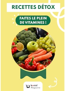 Catalogue Recettes de la semaine "RECETTES DÉTOX FAITES LE PLEIN DE VITAMINES !" avec 1 page, valide du 13/10/2025 au 16/11/2025 pour Paris et alentours Prospectus Recettes de la semaine "RECETTES DÉTOX FAITES LE PLEIN DE VITAMINES !" avec 1 page, valide du 13/10/2025 au 16/11/2025 pour Paris et alentours
